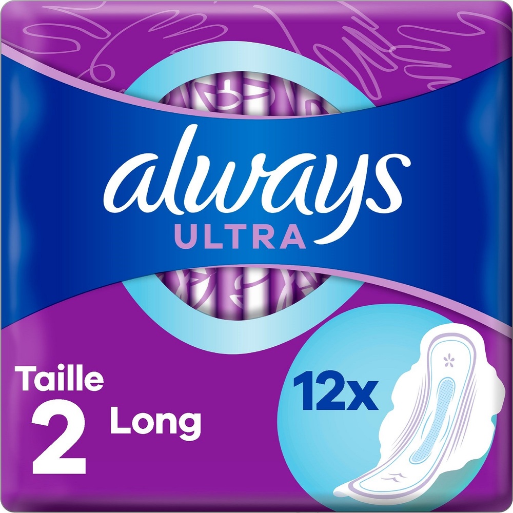 always Always Ultra Serviettes Hygiéniques Long (T2) Avec Ailettes Serviettes Hygiéniques