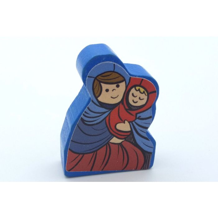 Spielstein mit Aufkleber - Mutter mit Kind