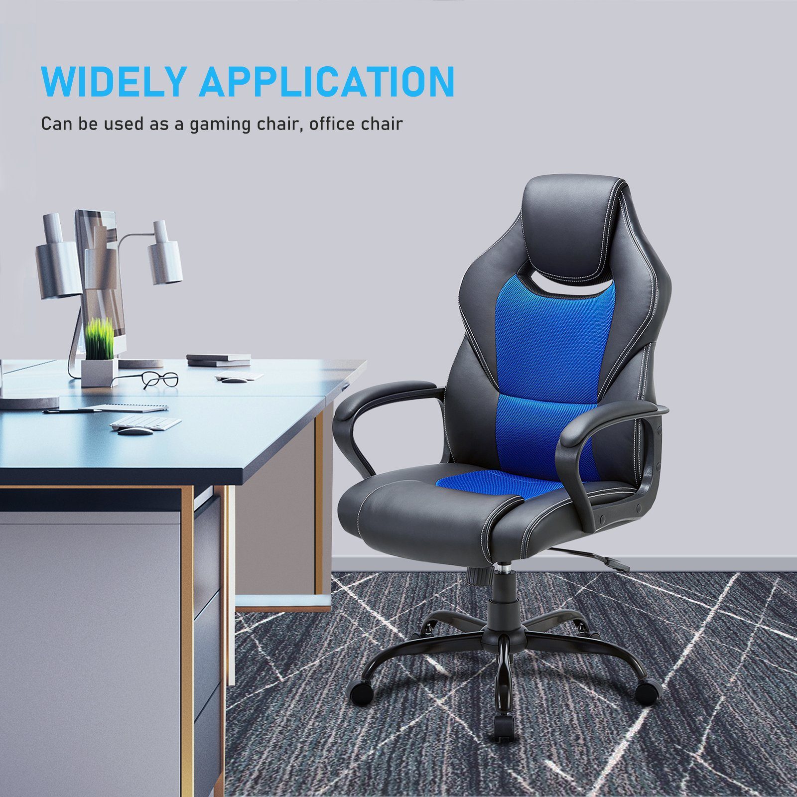 E.For.U Gaming-Stuhl F003, Ergonomischer höhenverstellbarer Gaming Stuhl