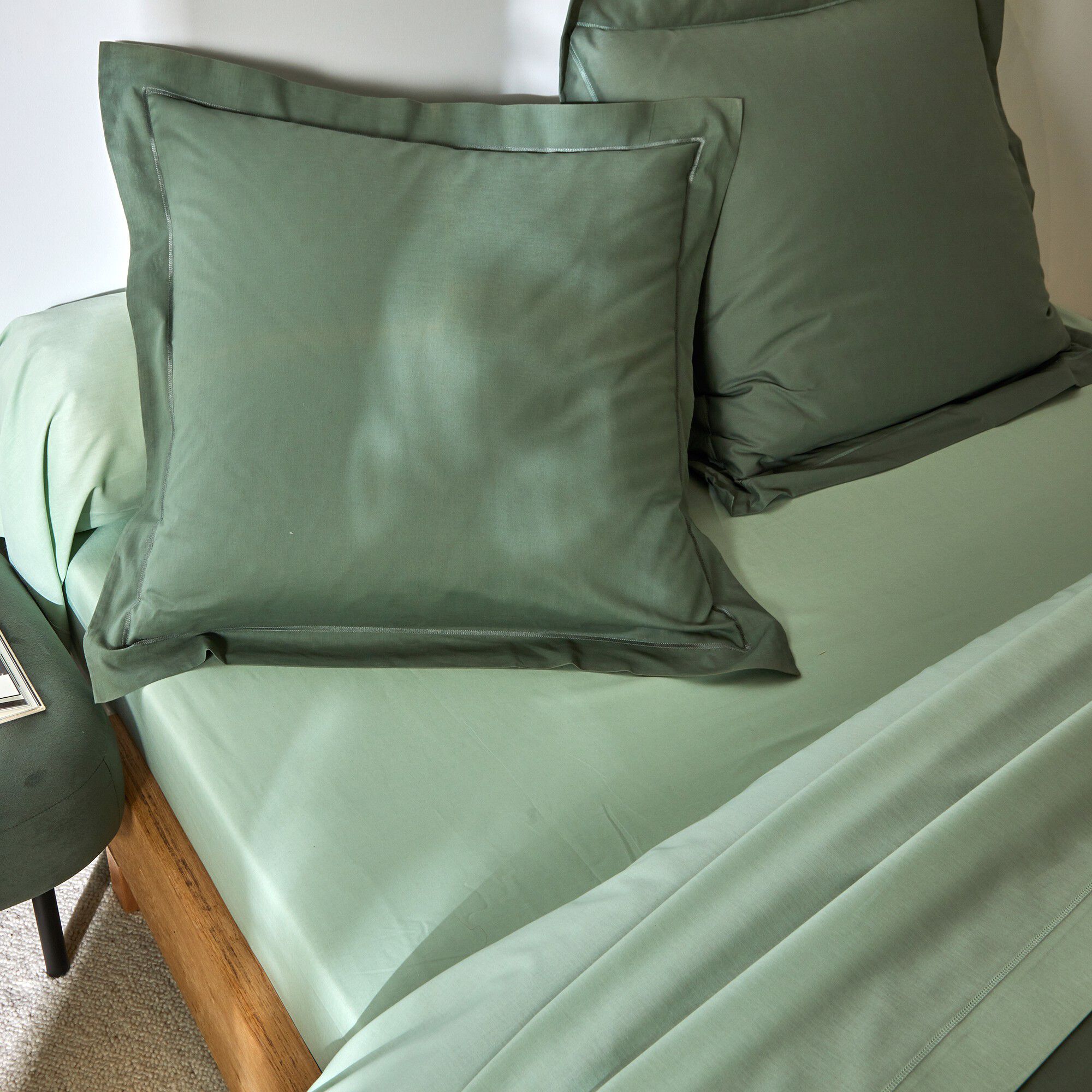 Linge de lit uni polyester-coton Colombine