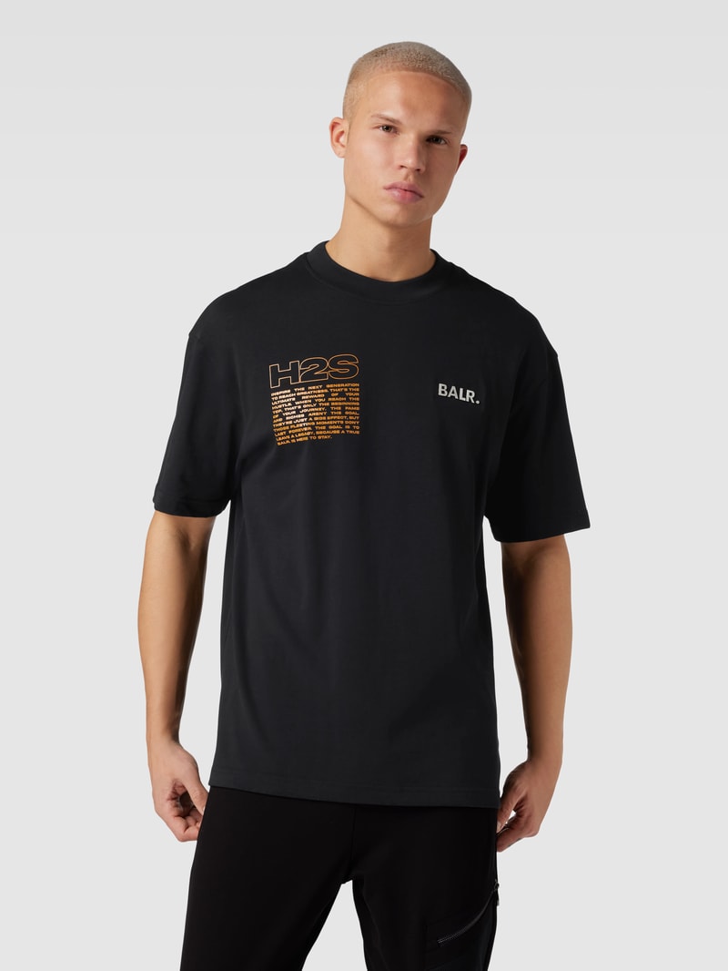 T-Shirt mit Statement-Print Modell 'Joey' in schwarz