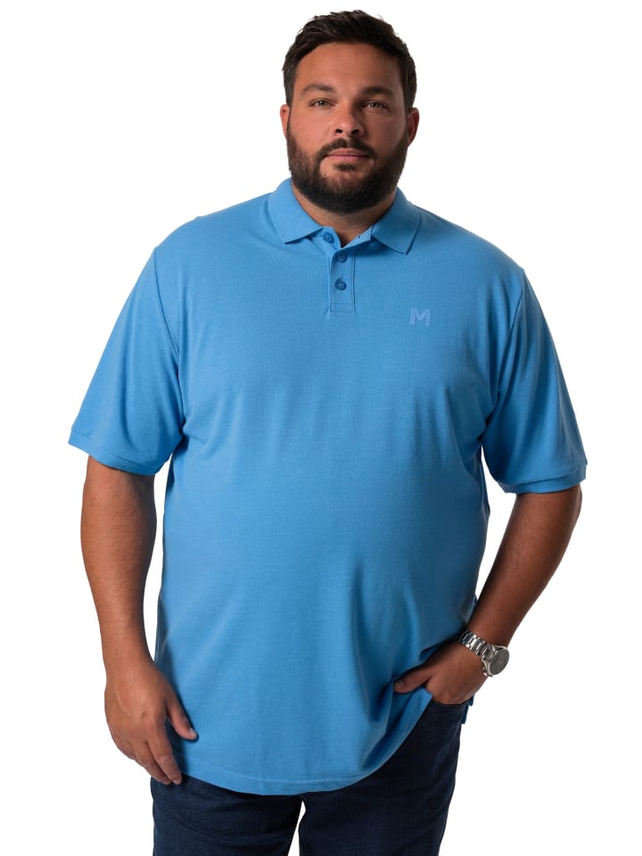 Men Plus Poloshirt in himmelblau günstig kaufen
