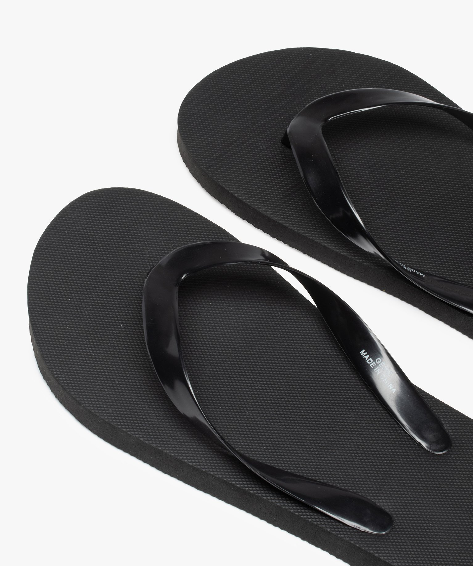 Tongs Garçon monochromes à brides souples noir | GEMO