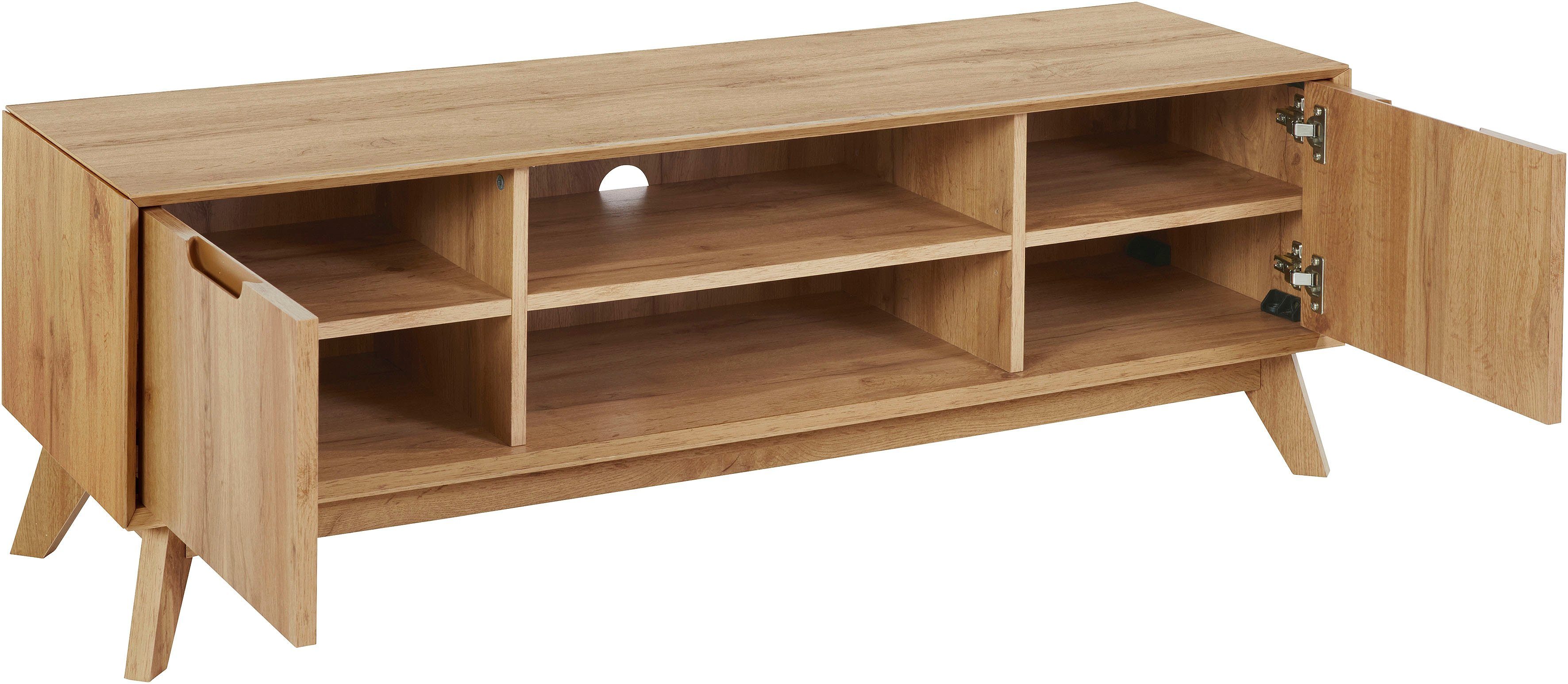 andas Lowboard Pandrup, mit 3 Einlegeböden und Kabeldurchführung, B:135 cm, H:44 cm