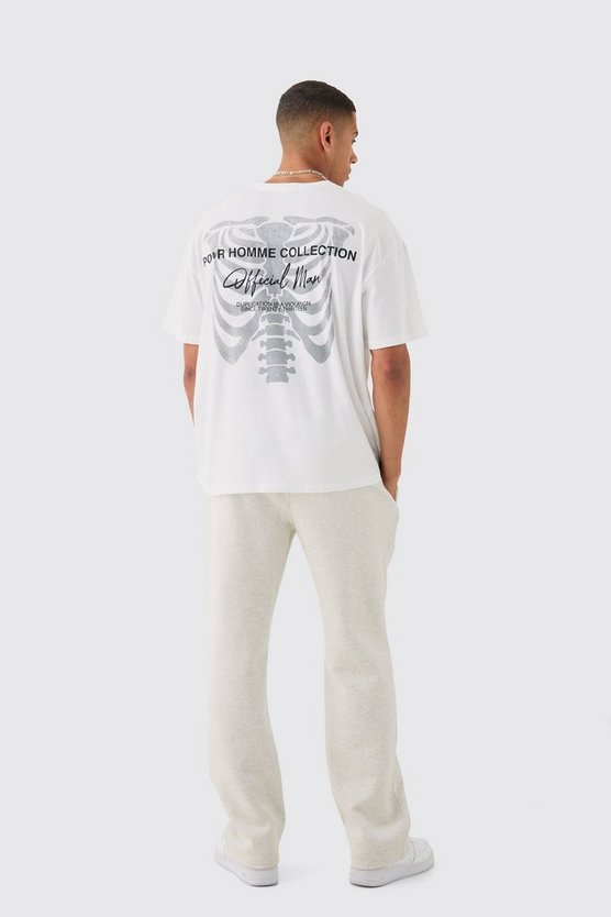 Oversize T-Shirt mit Skelett-Print