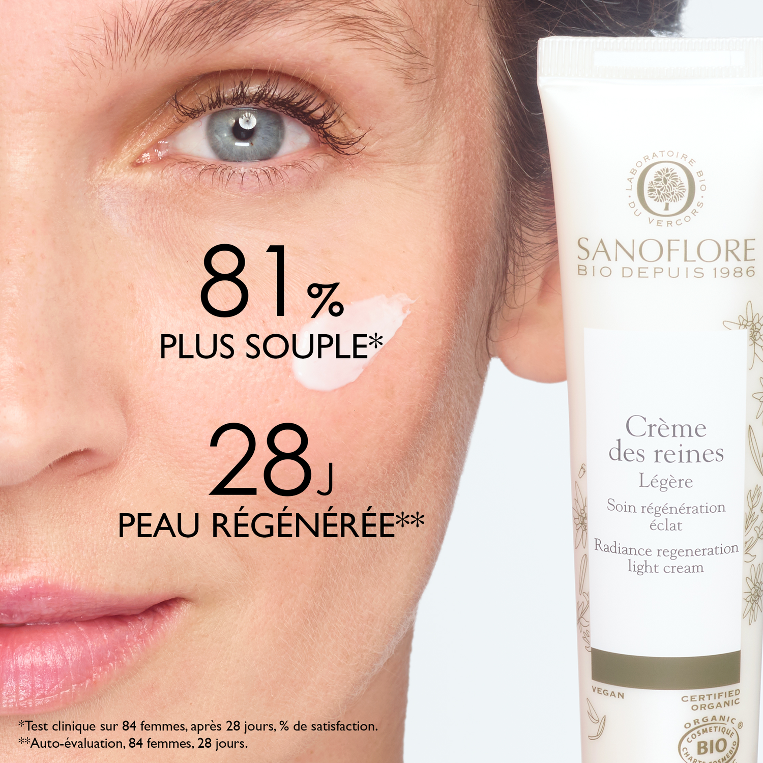 Sanoflore Crème des Reines Légère Soin de Jour Anti-âge Eclat 40 ml