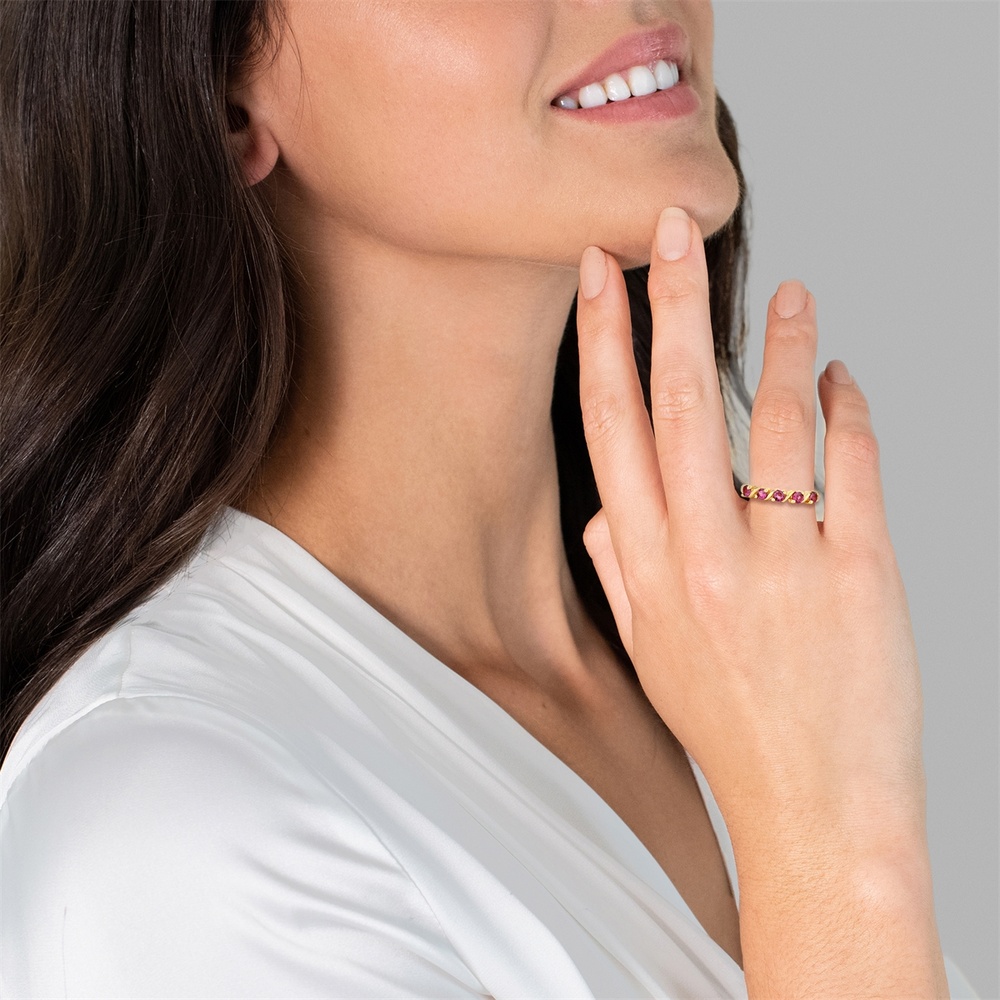 Rafaela Donata Bague Argent sterling Rhodolite en Or jaune Bague
