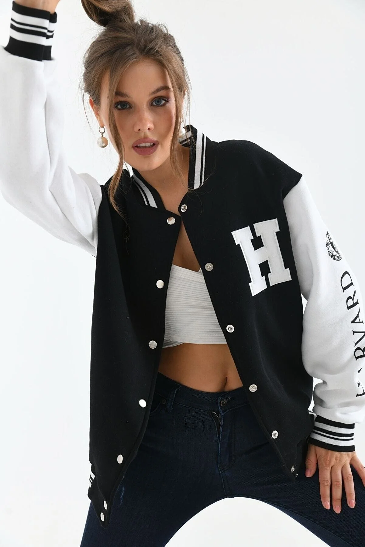 VOLT CLOTHİNG  Bestickte Collegejacke für Unisex
