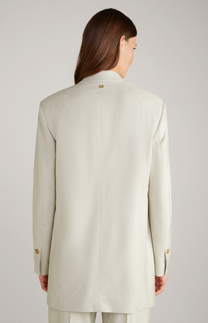 Jersey-Long-Blazer in Hellbeige meliert