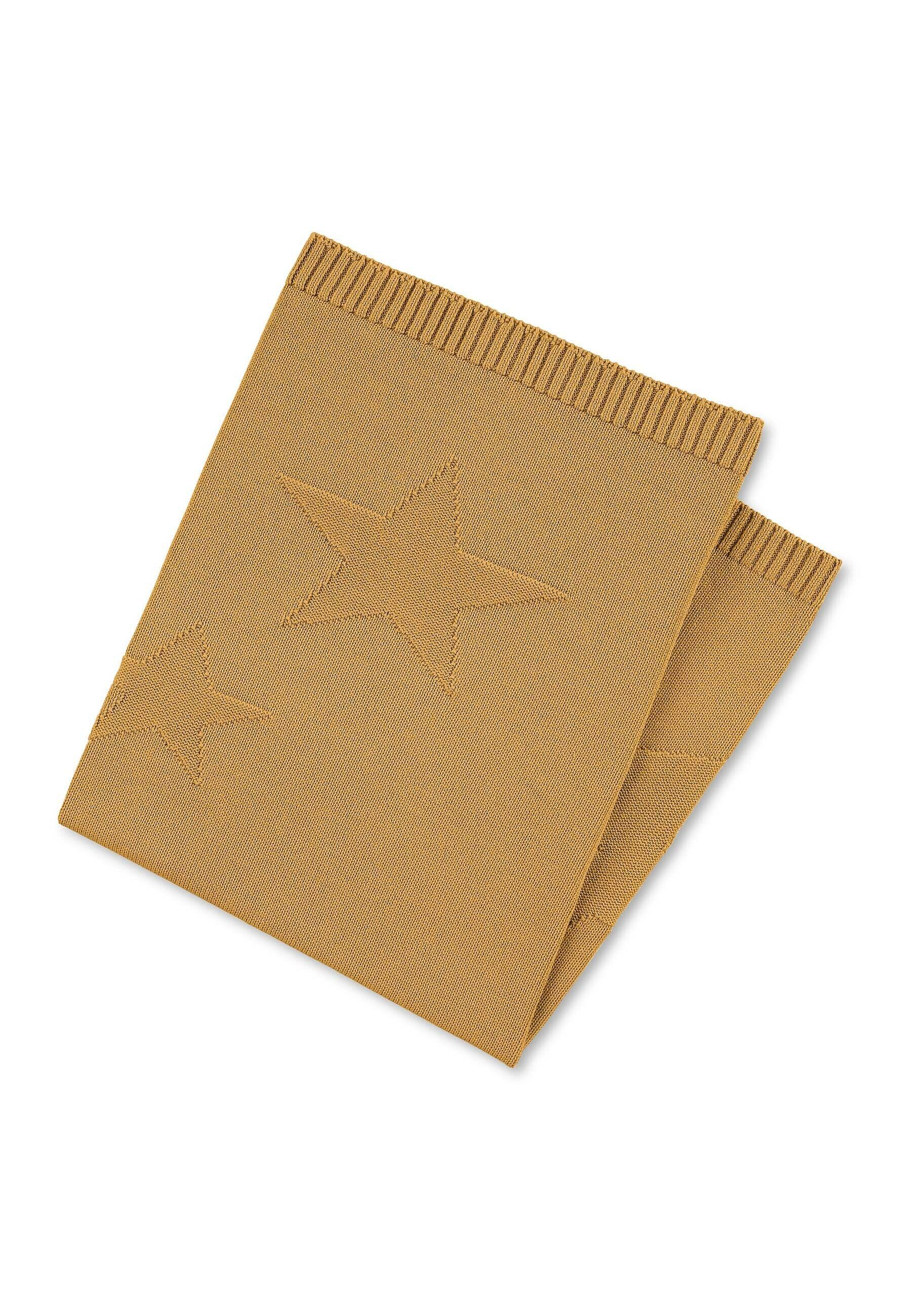 Strick-Schmusedecke mit eingestrickten Sternen