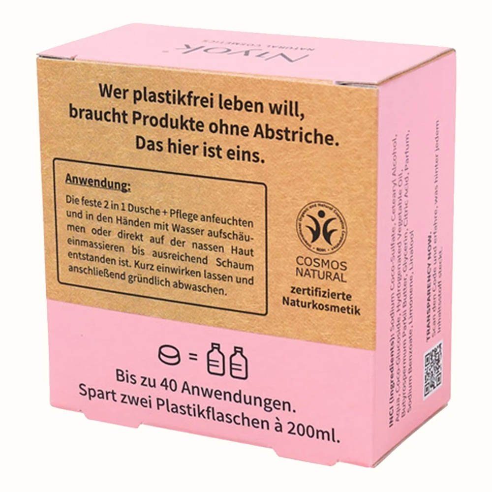 Niyok Feste Duschseife 2in1 feste Dusche+Pflege - Soft blossom 80g