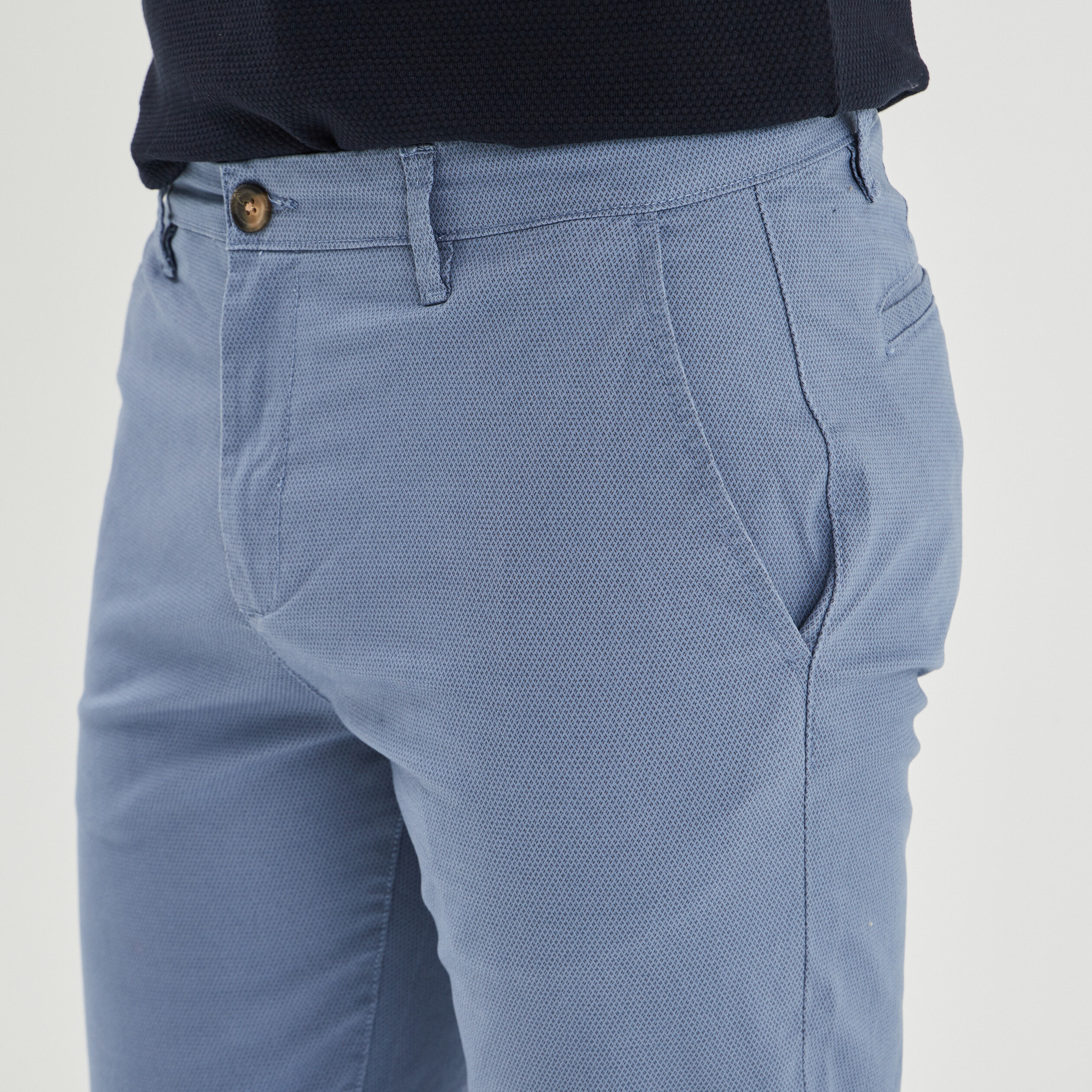 Pantalon chino slim bleu homme | La Halle