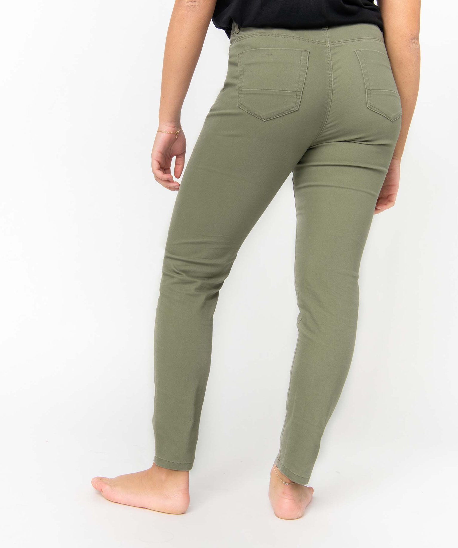 Pantalon femme coupe Slim taille normale vert clair | GEMO