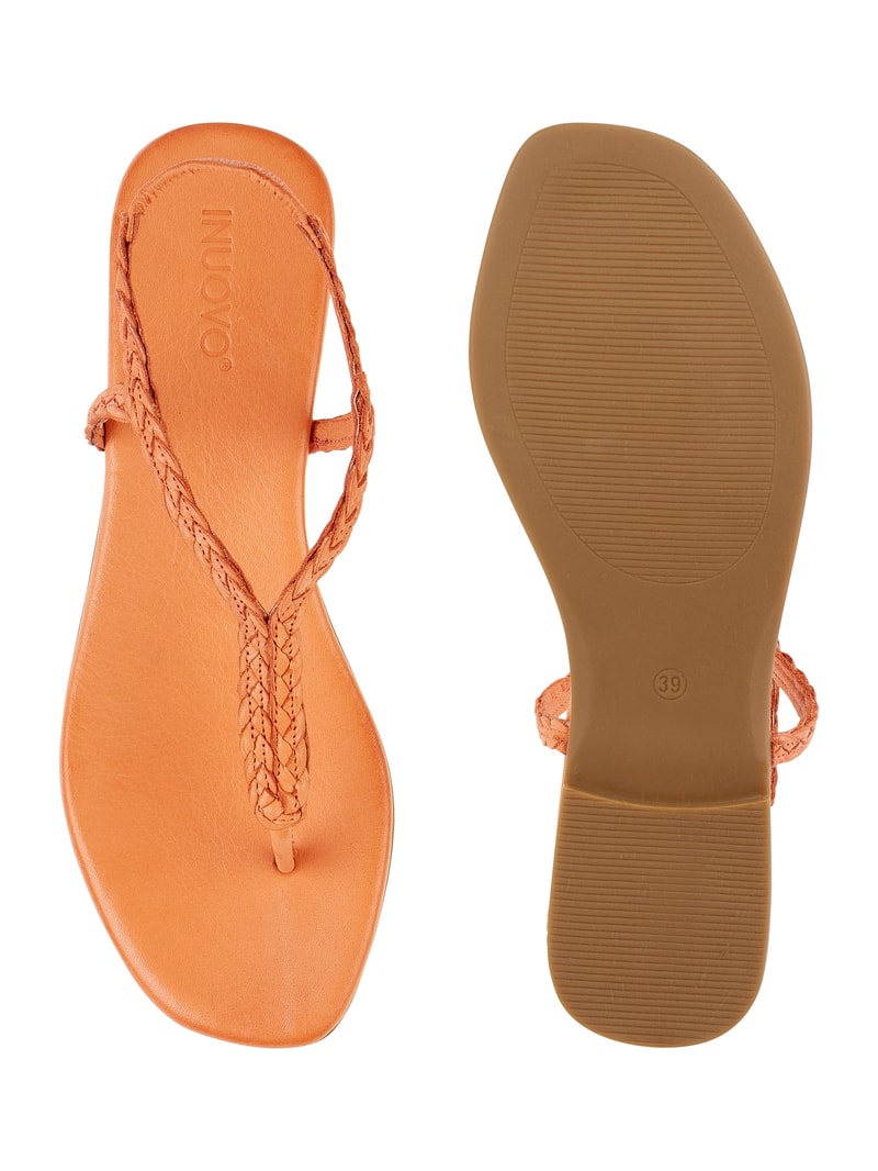Sandalen aus Leder in orange