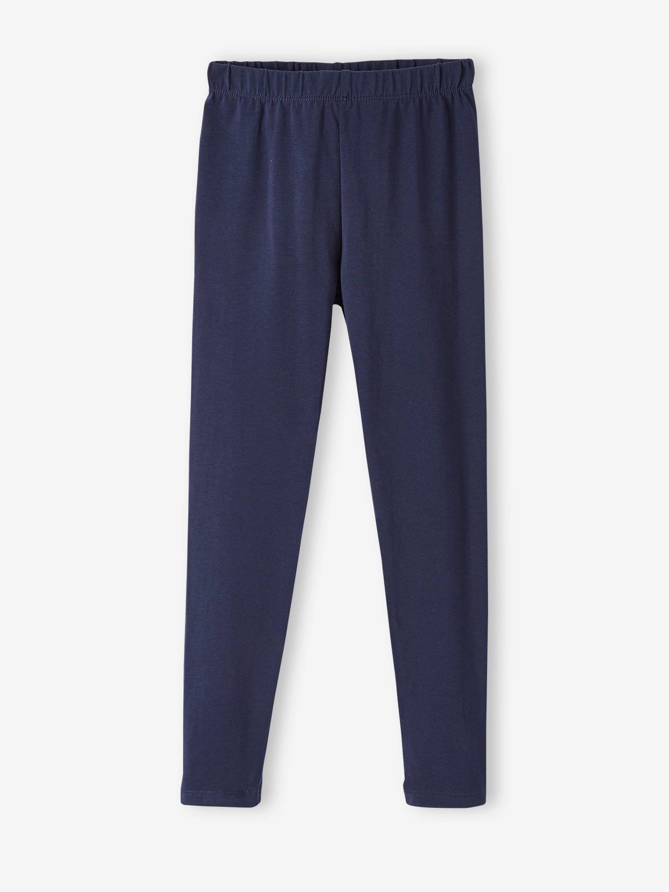 Vertbaudet 2er-Pack Leggings für Mädchen BASIC Oeko-Tex - schwarz+grau meliert