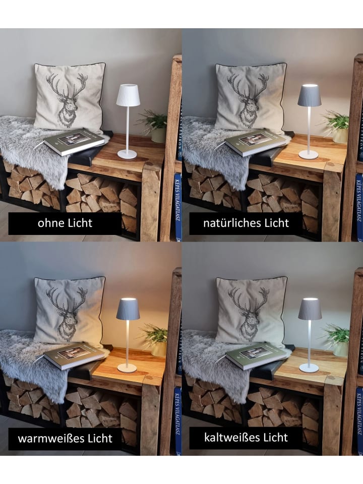 Coen Bakker LED Tischlampe dimmbar Touch Farbwechsler IP44 Innen & Außen 36,5x11cm in Weiß günstig kaufen onesize