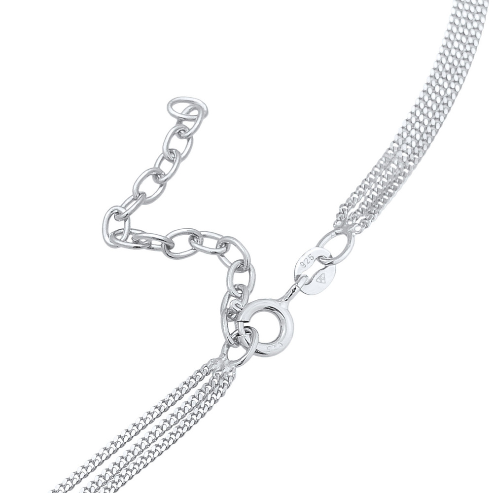 Elli Elli Collier Femmes Choker Layer Three Row Plate Boho Trend Blogger en argent ste collier