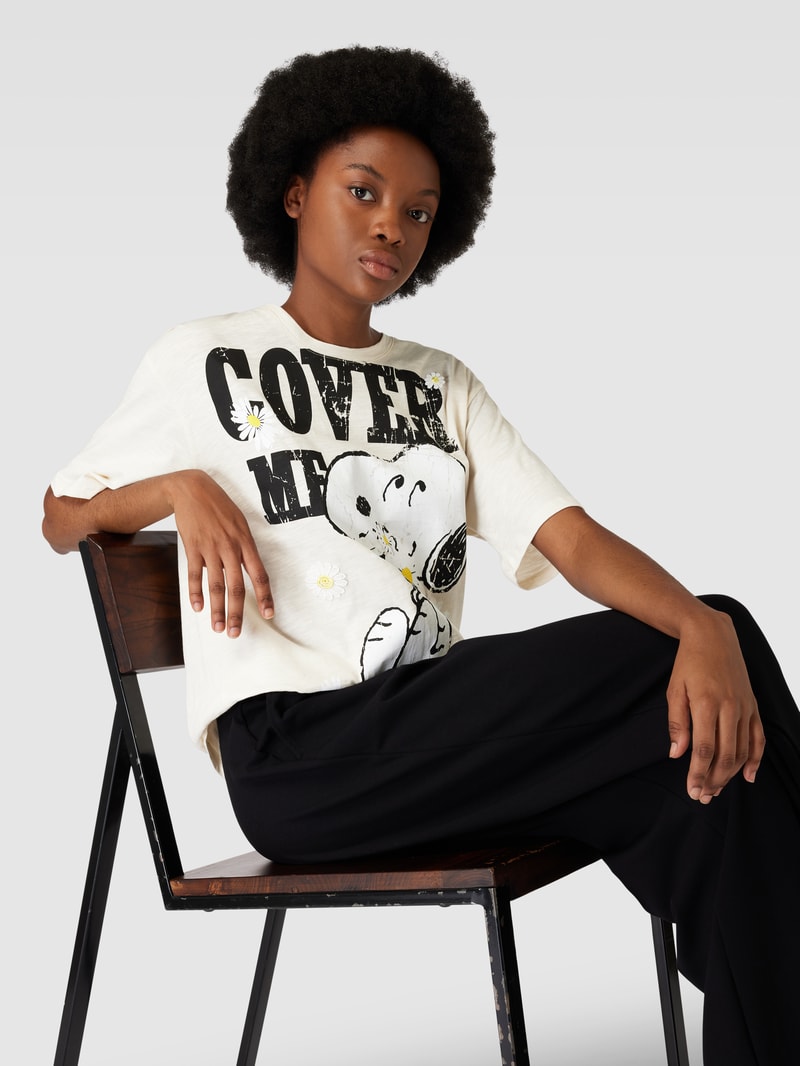 T-Shirt mit Motiv-Print Modell 'Snoopy Daisy Shirt' in offwhite