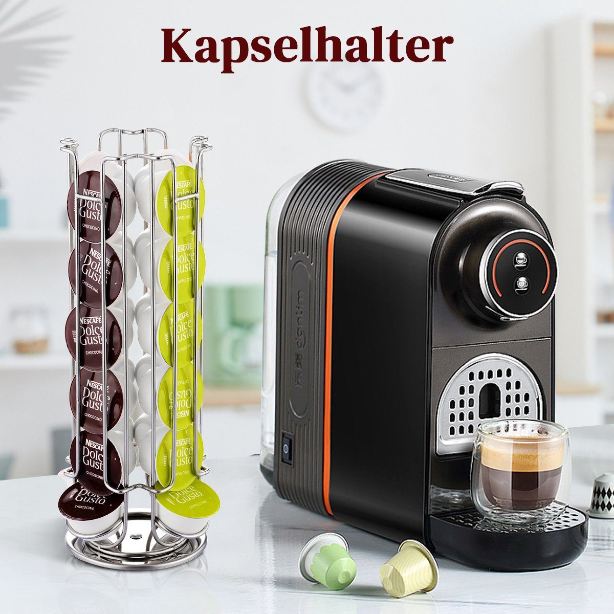7Magic Kapselhalter kapselspender für Dolce Gusto & Nespresso, 13