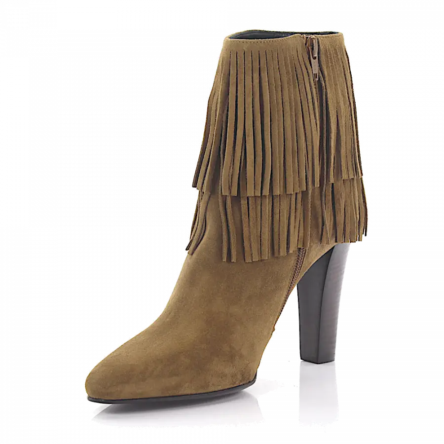 Saint Laurent - Stiefeletten Beige Fransen beige - beige