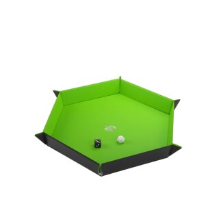 Gamegenic Magnetic Dice Tray Hexagonal - Black & Green