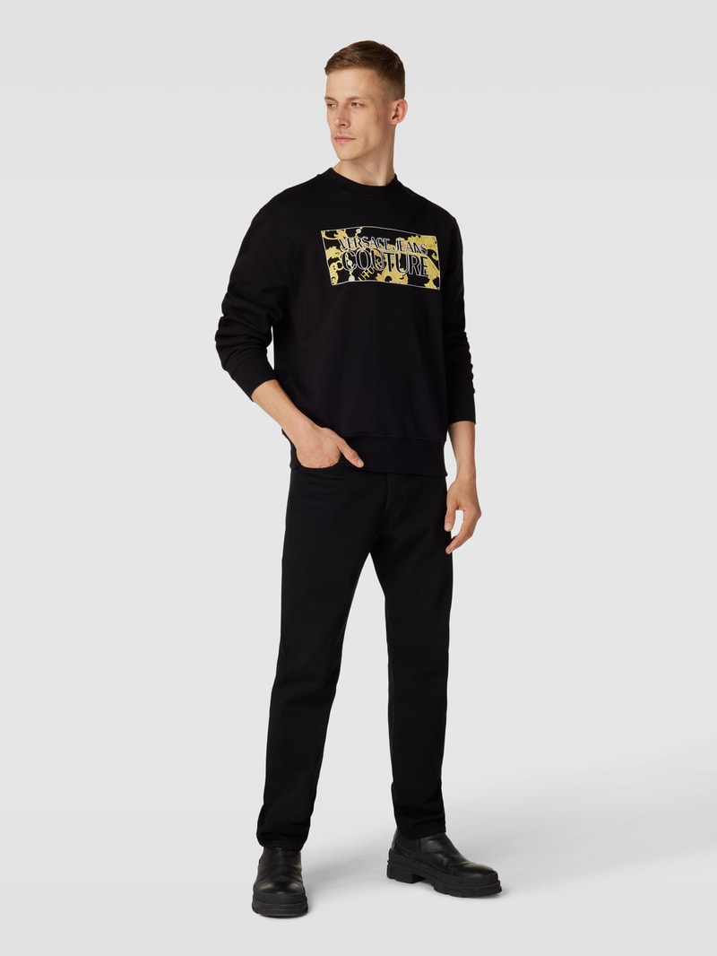 Sweatshirt mit Motiv-Print in schwarz
