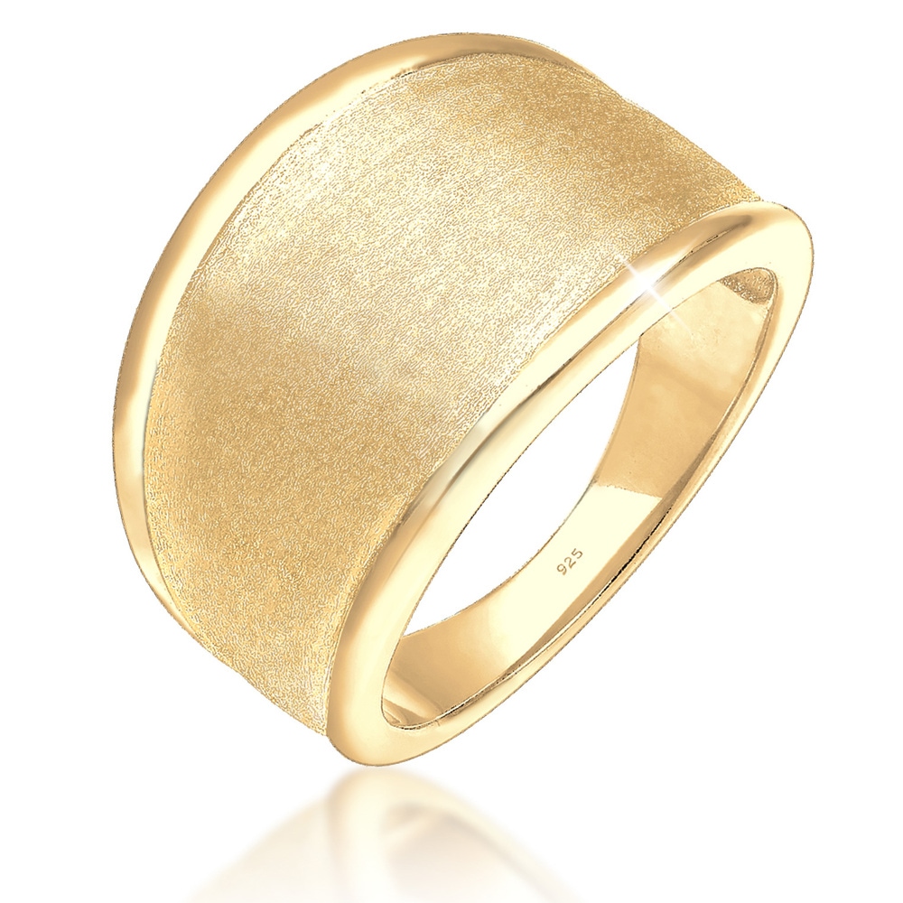 Elli Elli Bague Femmes Basique Mat Déclaration Tendance en Argent Sterling 925 Bague