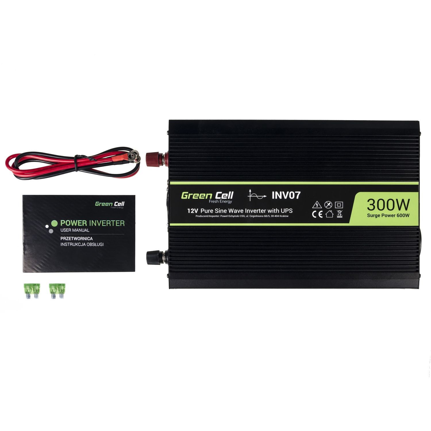 Green Cell INV07 12V/300W Wechselrichter