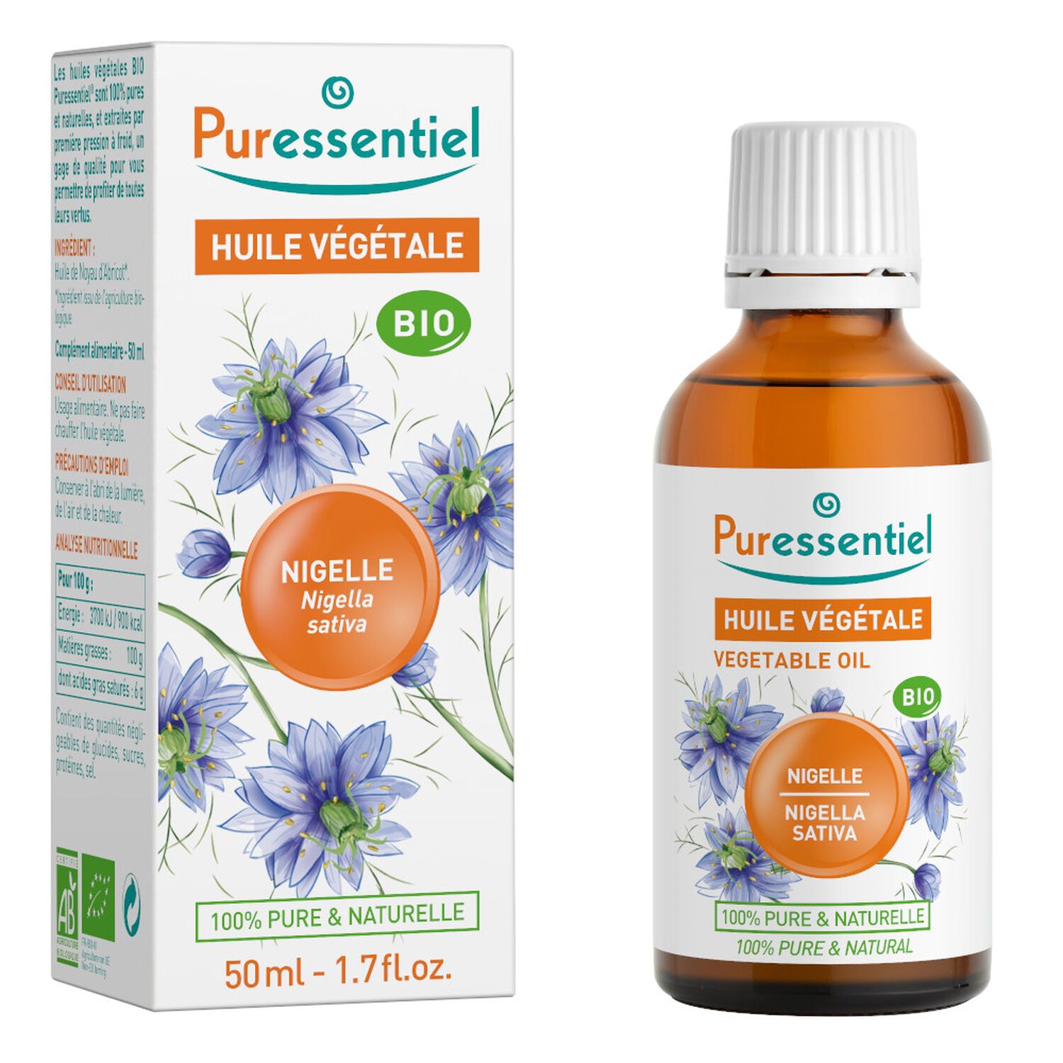 Puressentiel Huile Végétale BIO Nigelle 50 ml