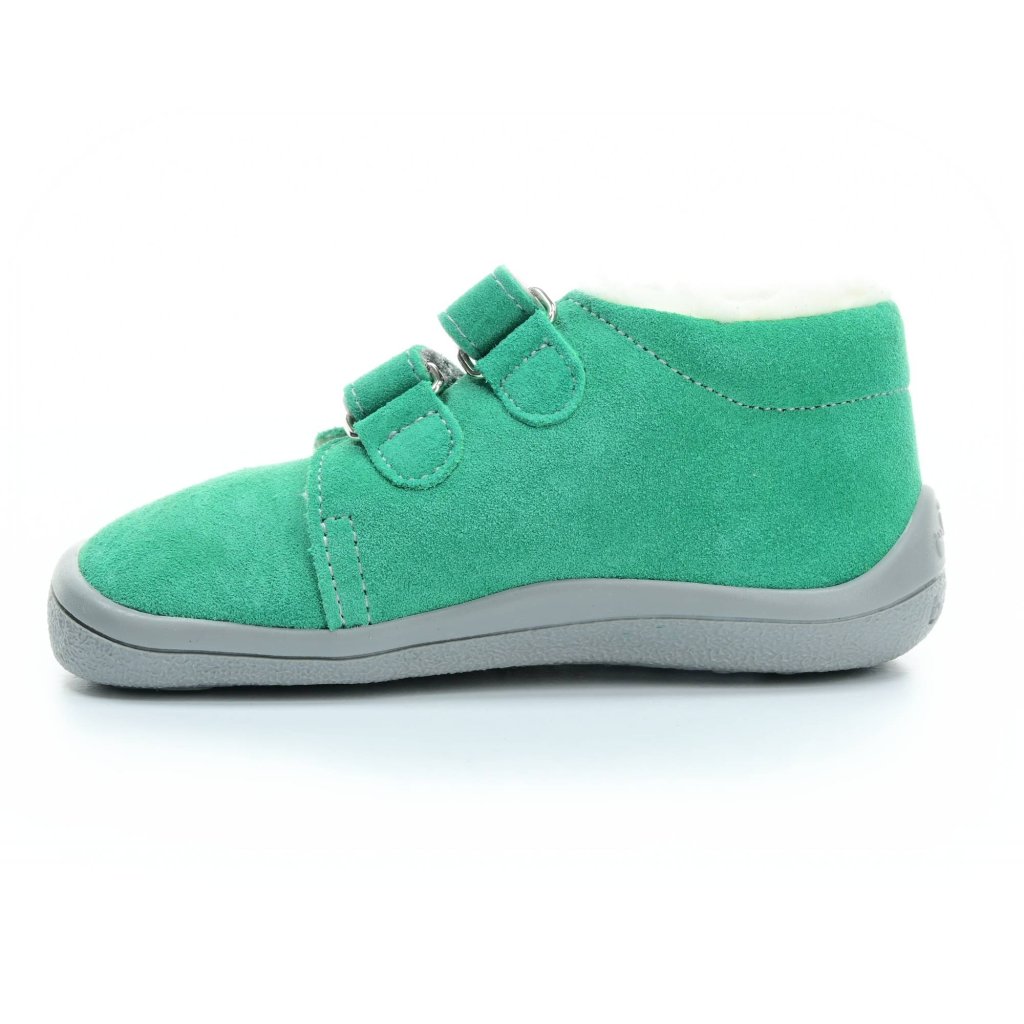 Beda Sam mit Membran und Hinterkappe (BF 0001/MK/OP) grüne Winterbarfußschuhe