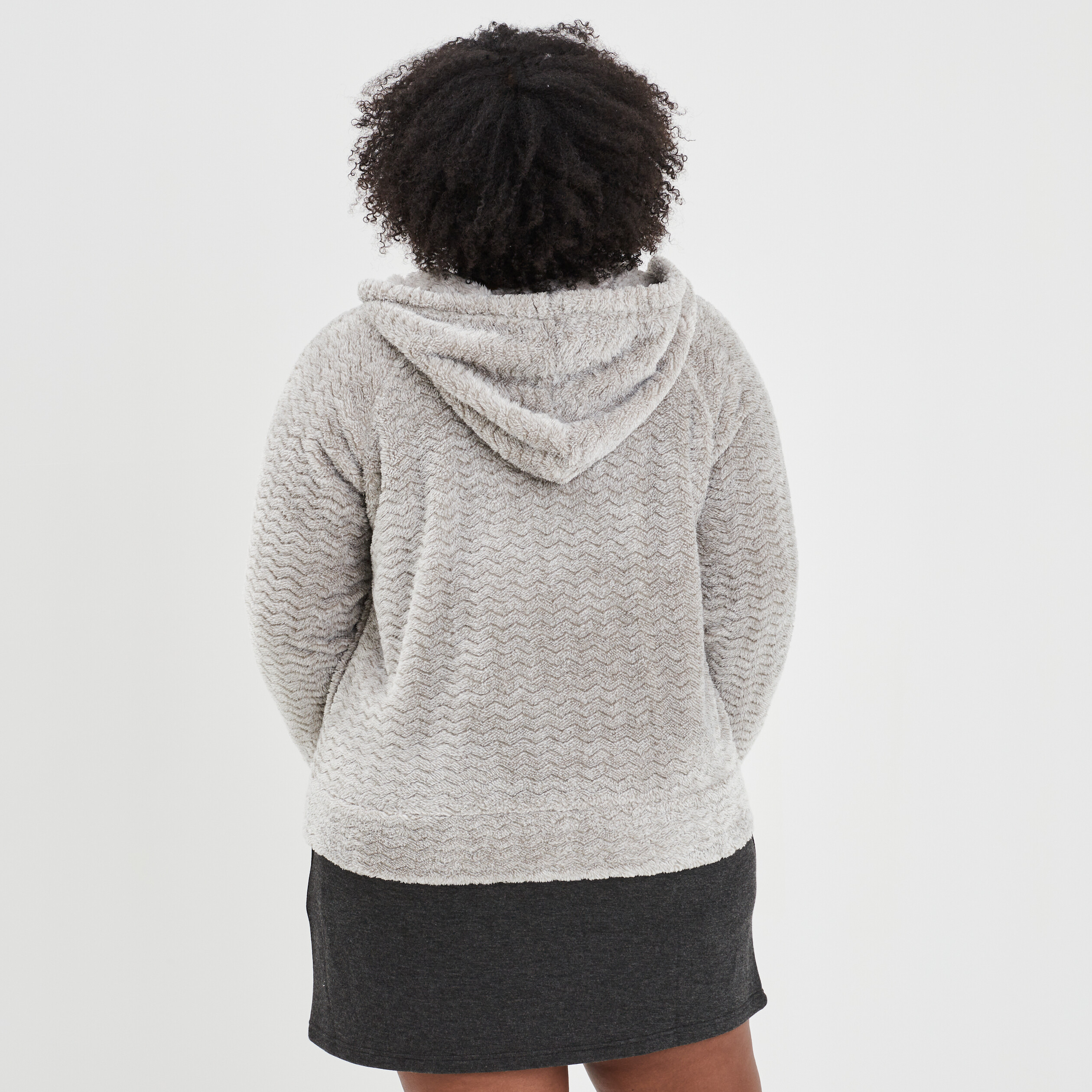 Veste de pyjama à capuche gris clair femme grande taille | La Halle