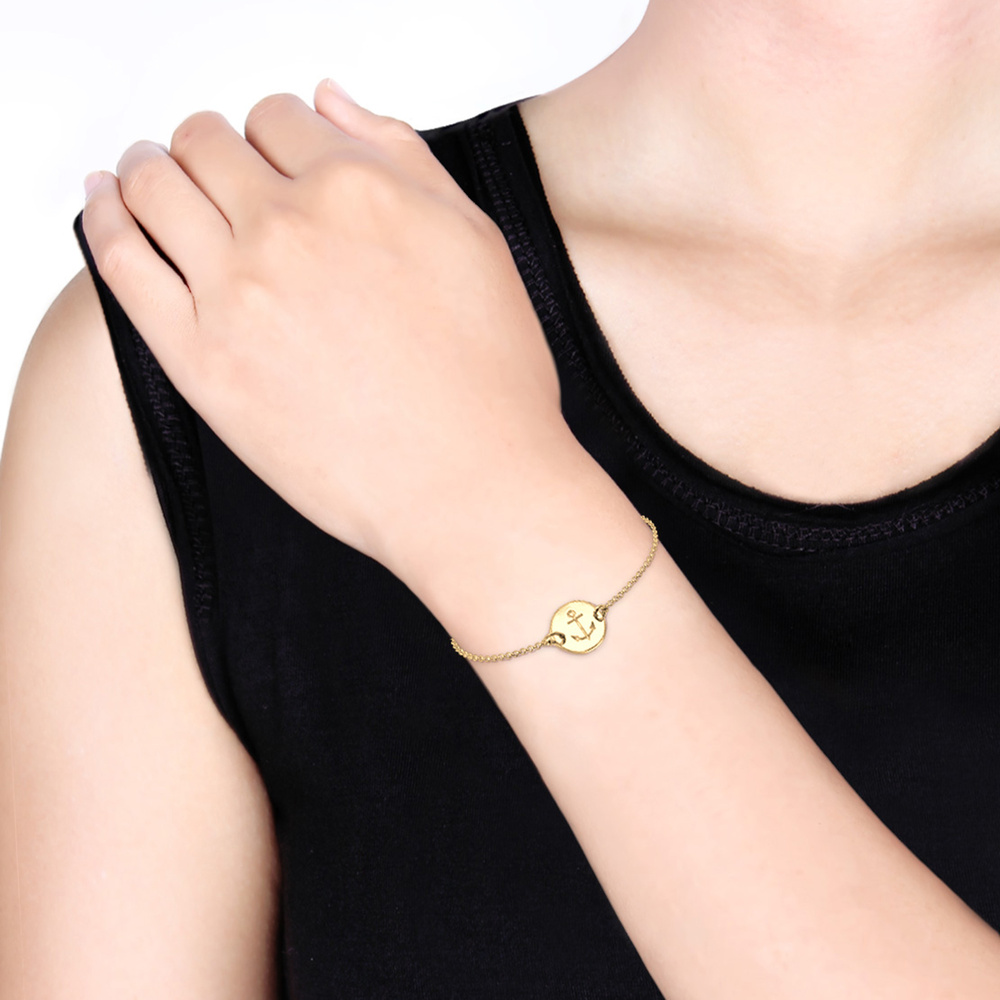 Elli Elli Bracelet Anker Plättchen Trend 925er Sterling Silber Ancre Bracelet