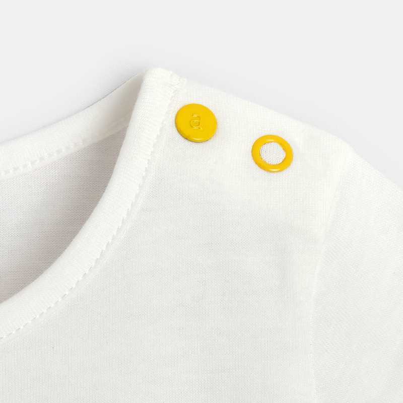 T-shirt manches courtes bébé fille en jersey blanc Absorba
