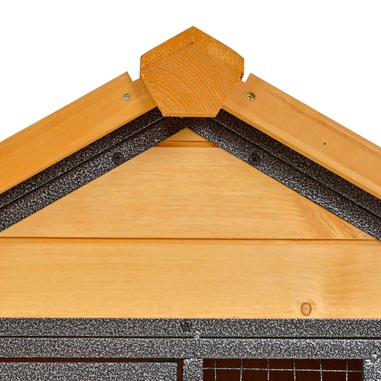 PawHut Kaninchenstall erhöhtes Haus mit Abschließbare Tür Outdoor Holz-Metall