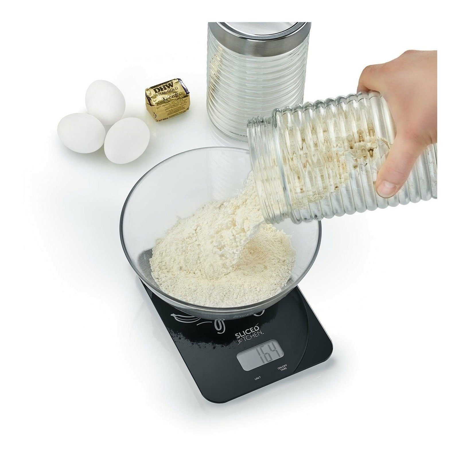 Graef Küchenwaage KS202 Family Line, Tara-Zuwiegefunktion