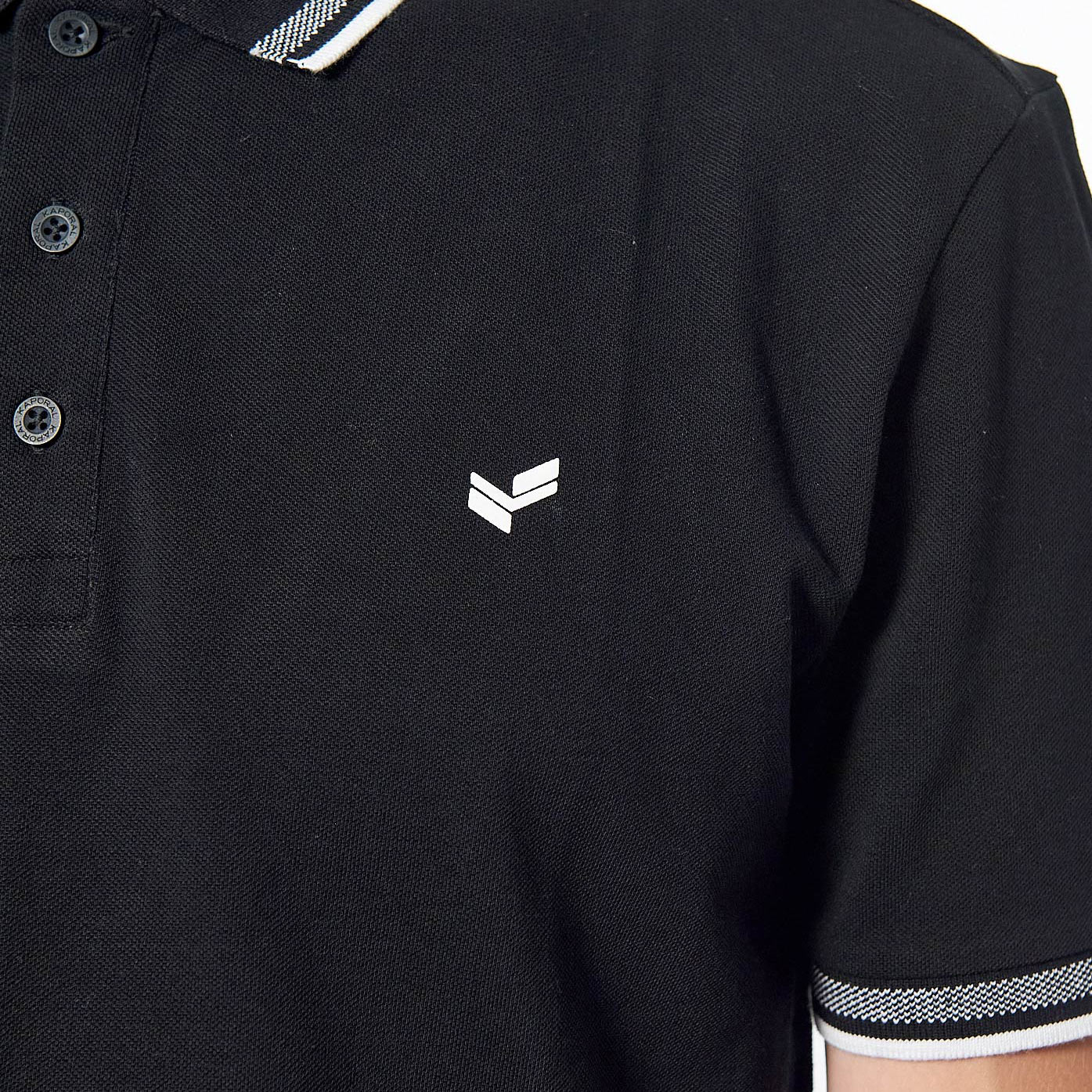 RAYOC  Polo noir Homme en 100% coton bio