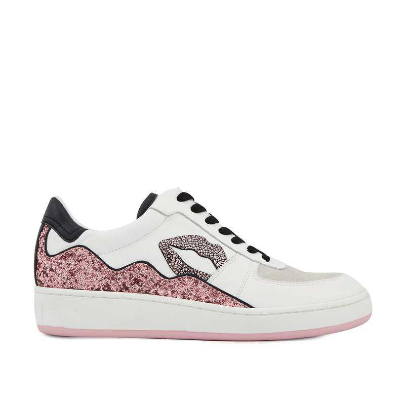 Baskets en cuir Loulou blanc rose gold