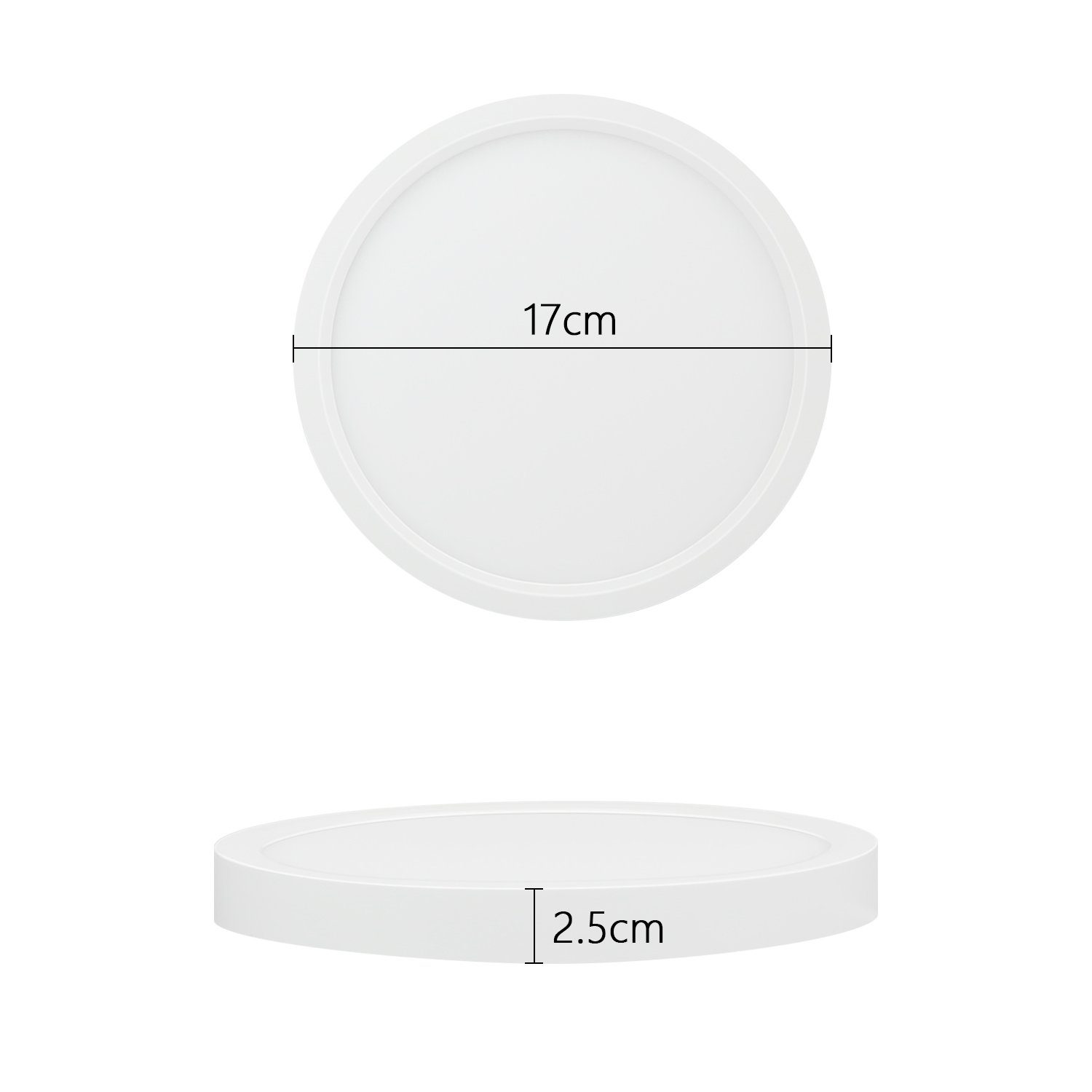 Nettlife LED Panel Schwarz Deckenlampe Flach Klein Deckenbeleuchtung, IP44 Wasserdicht, LED fest integriert, Warmweiß, für Schlafzimmer Badezimmer Küche Flur, 8W, 17 * 17 * 2.5 CM