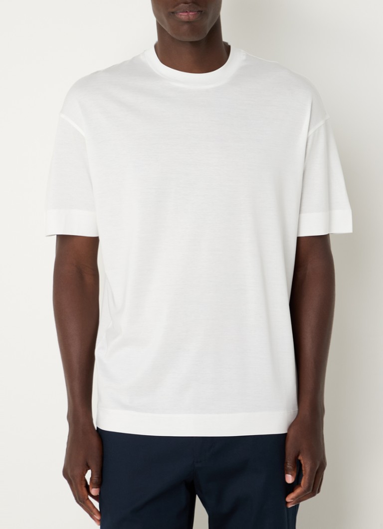 Tricou cu guler rotund din amestec de lyocell Emporio Armani