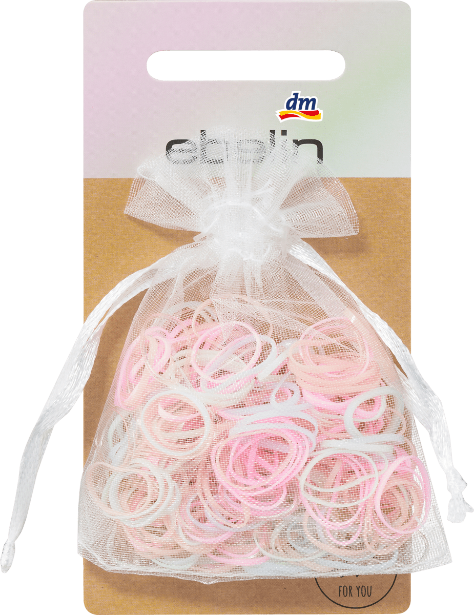 Mini-Haargummis in Organza-Säckchen mehrfarbig, 250 St