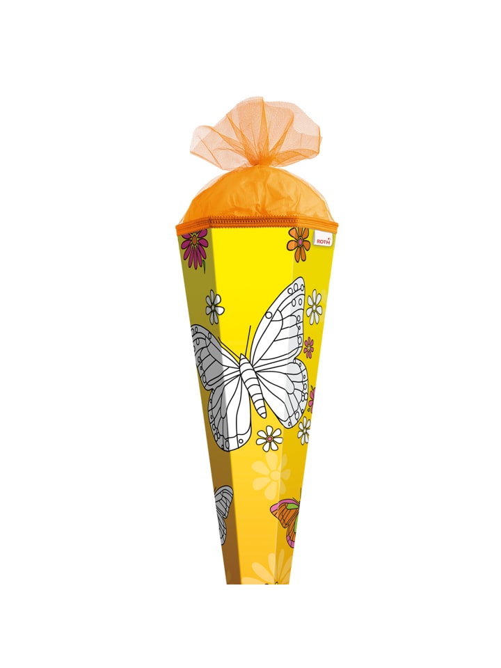 ROTH Scribble-Schultüte Schmetterling 85 cm, zum Ausmalen in Bunt günstig kaufen onesize