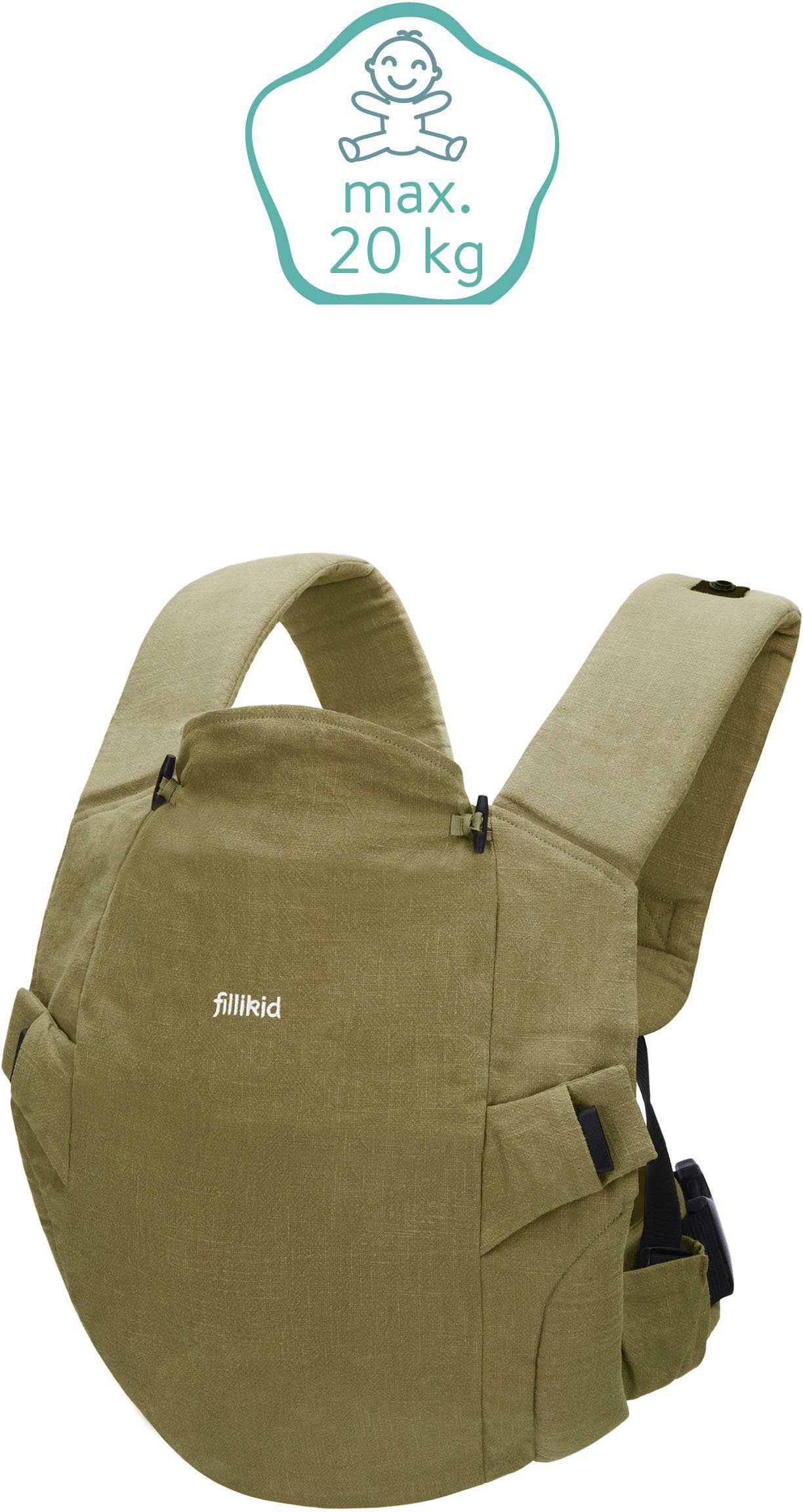 Fillikid Bauchtrage Natural RA, grün