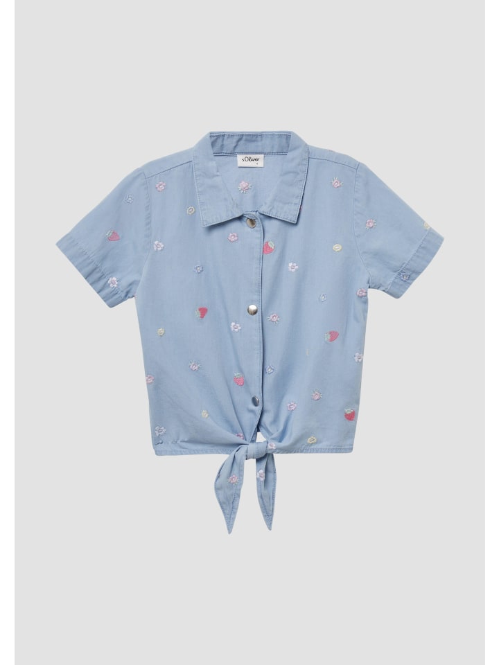 s.Oliver Bluse kurzarm in Blau günstig kaufen