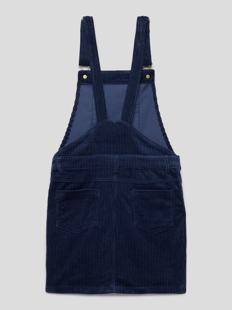 Latzkleid aus Cord mit Applikation in blau