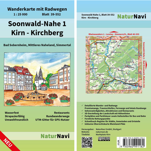 SOONWALD-NAHE 1 - KIRN - KIRCHBERG 1:25 000 - Wanderkarte