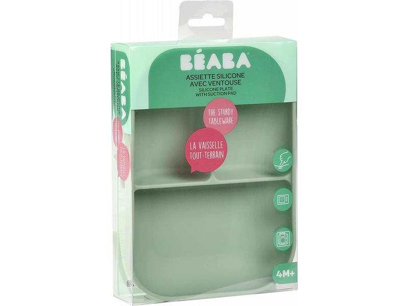 Assiette compartimentée silicone vert sauge