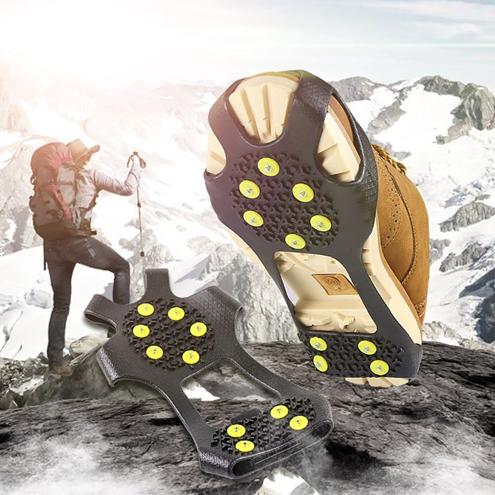 Aphollod Steigeisen Anti Rutsch Schuhspikes Ersatzspikes Ice Grips Schuhkrallen, Steigeisen als Gleitschutz bei Glatteis - inkl. 10 Ersatz-Schneespikes