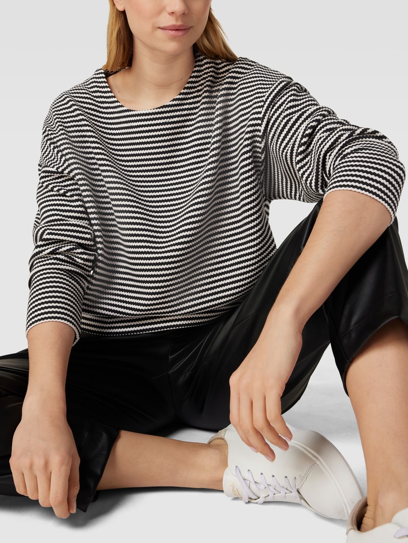 Sweatshirt mit Streifenmuster in weiß