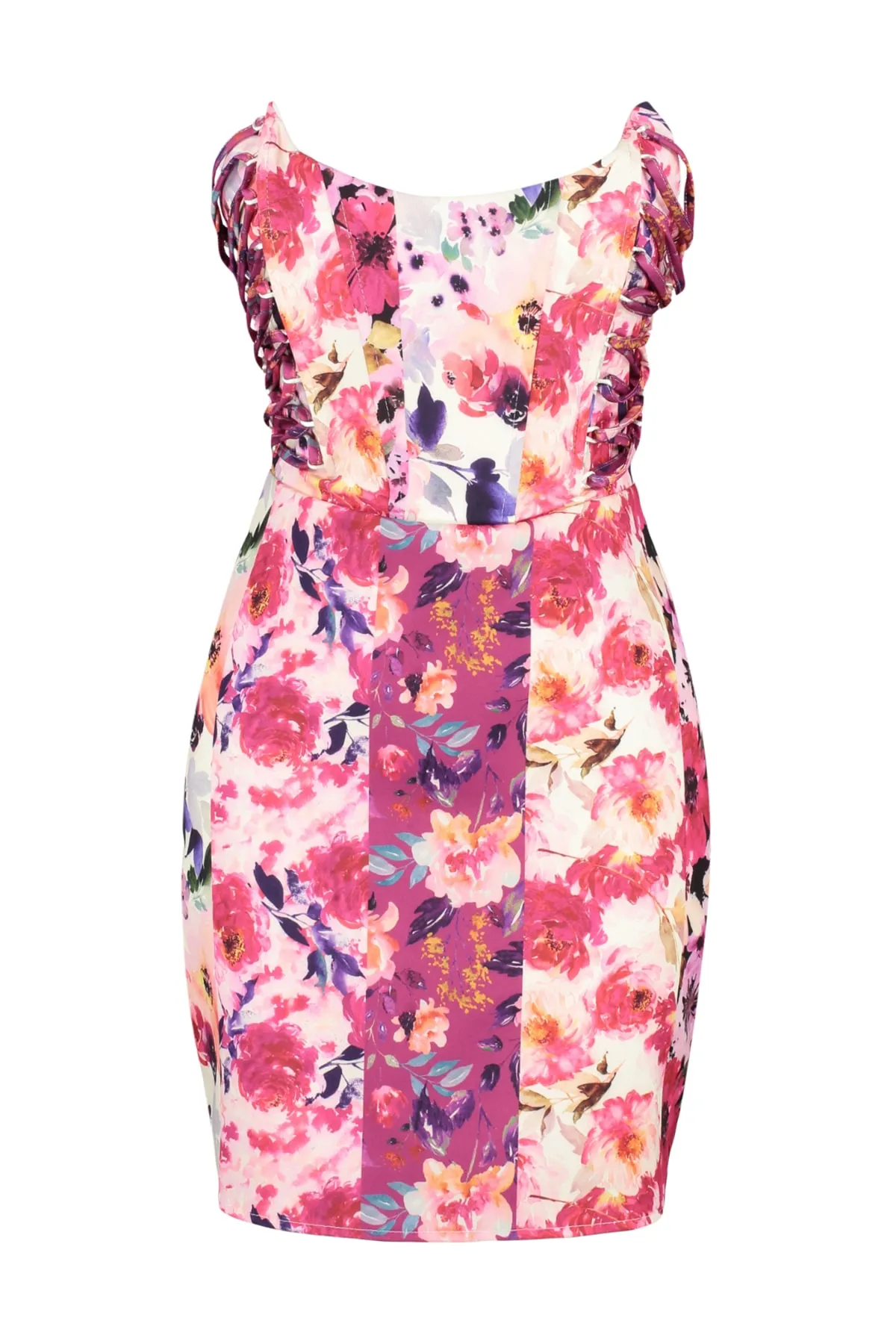 Trendyol Collection  Mehrfarbig gefüttertes, schräges, gewebtes, blumengemustertes, elegantes Abendkleid TPRSS23EL00342