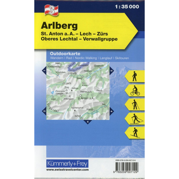 KuF Österreich Outdoorkarte 03 Arlberg 1 : 35 000 - Wanderkarte